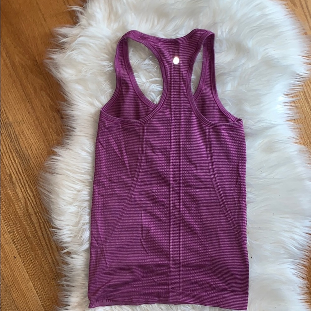 lululemon athletica Purple Striped Racerback Tank